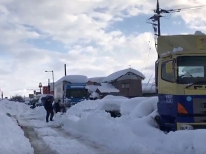 В Японии из-за сильных снегопадов погибли семь человек
