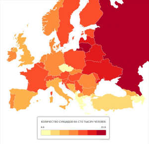 Беларусь занимает пятое место в мире и третье в Европе по количеству суицидов
