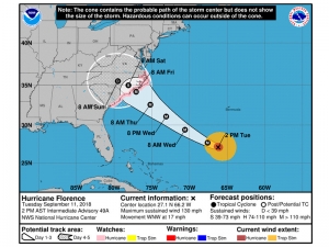 Трамп объявил о введении режима чрезвычайного положения в штате Виргиния в связи с приближением урагана 'Флоренс'